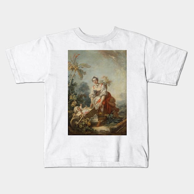 The Joys of Motherhood - Jean-Honoré Fragonard Kids T-Shirt by themasters